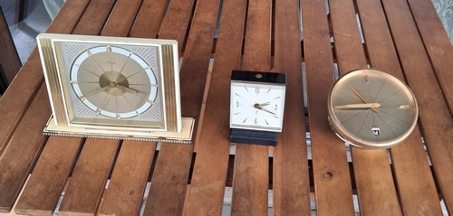 Trittico  orologi sveglia vintage  da tavolo  marc